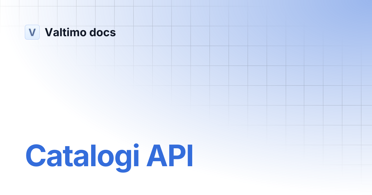 Catalogi API | V12 | Valtimo docs
