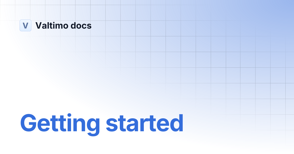 Getting started | V12 | Valtimo docs