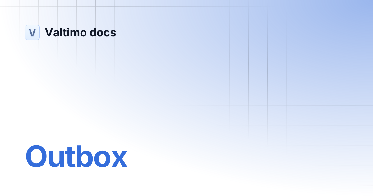 Outbox | V12 | Valtimo docs